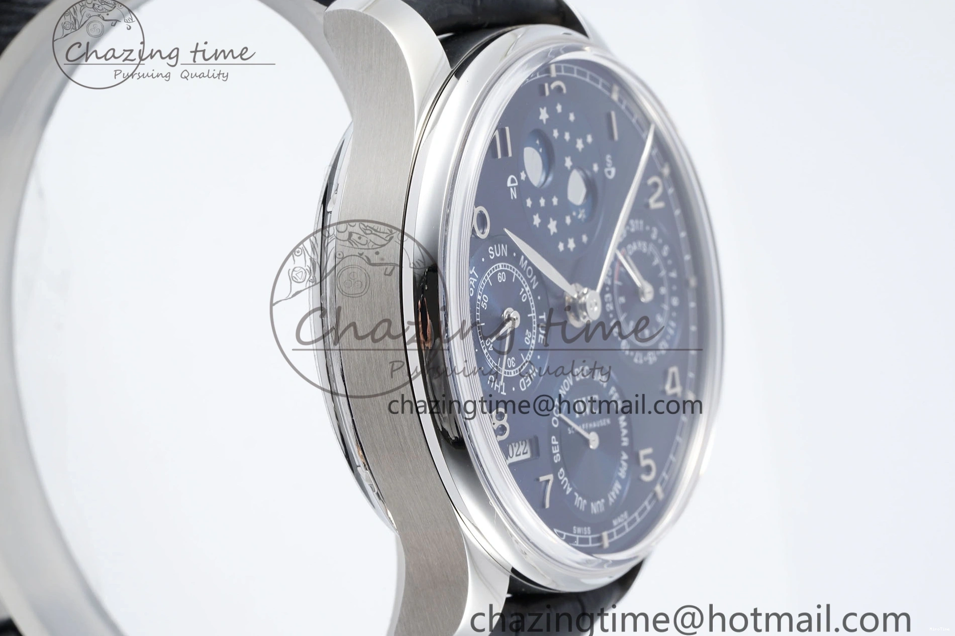 MIROTIME 0407 Bold Portugieser Perpetual Calendar SS 5033 APSF 1:1 Best Edition Blue Dial on Black Leather Strap A52610 Clone 7041